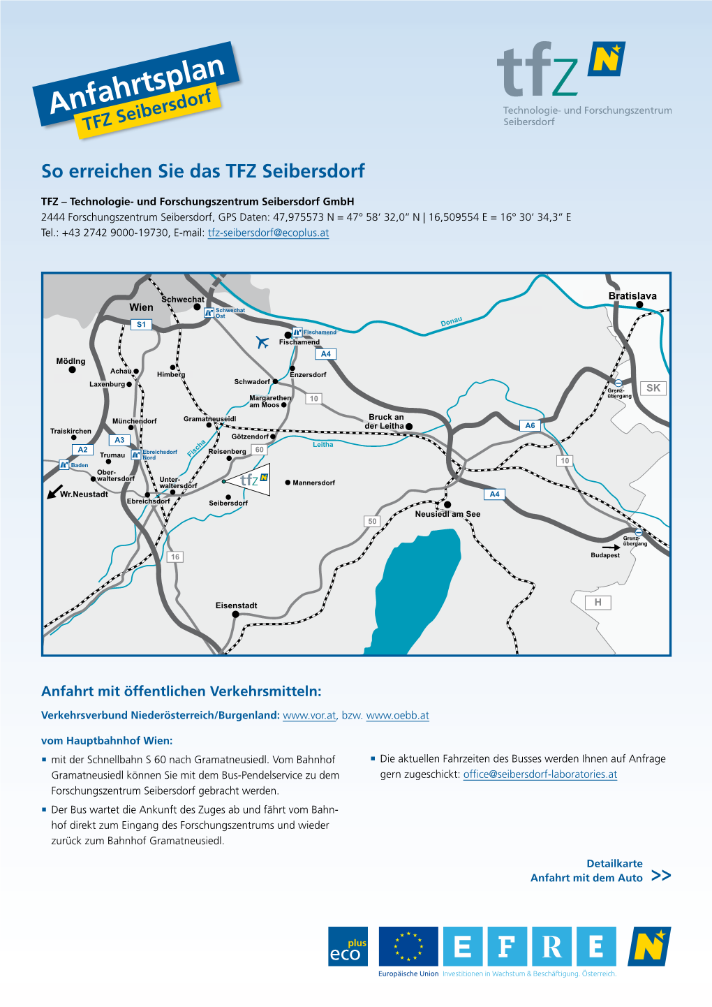 Anfahrtsplan TFZ Seibersdorf