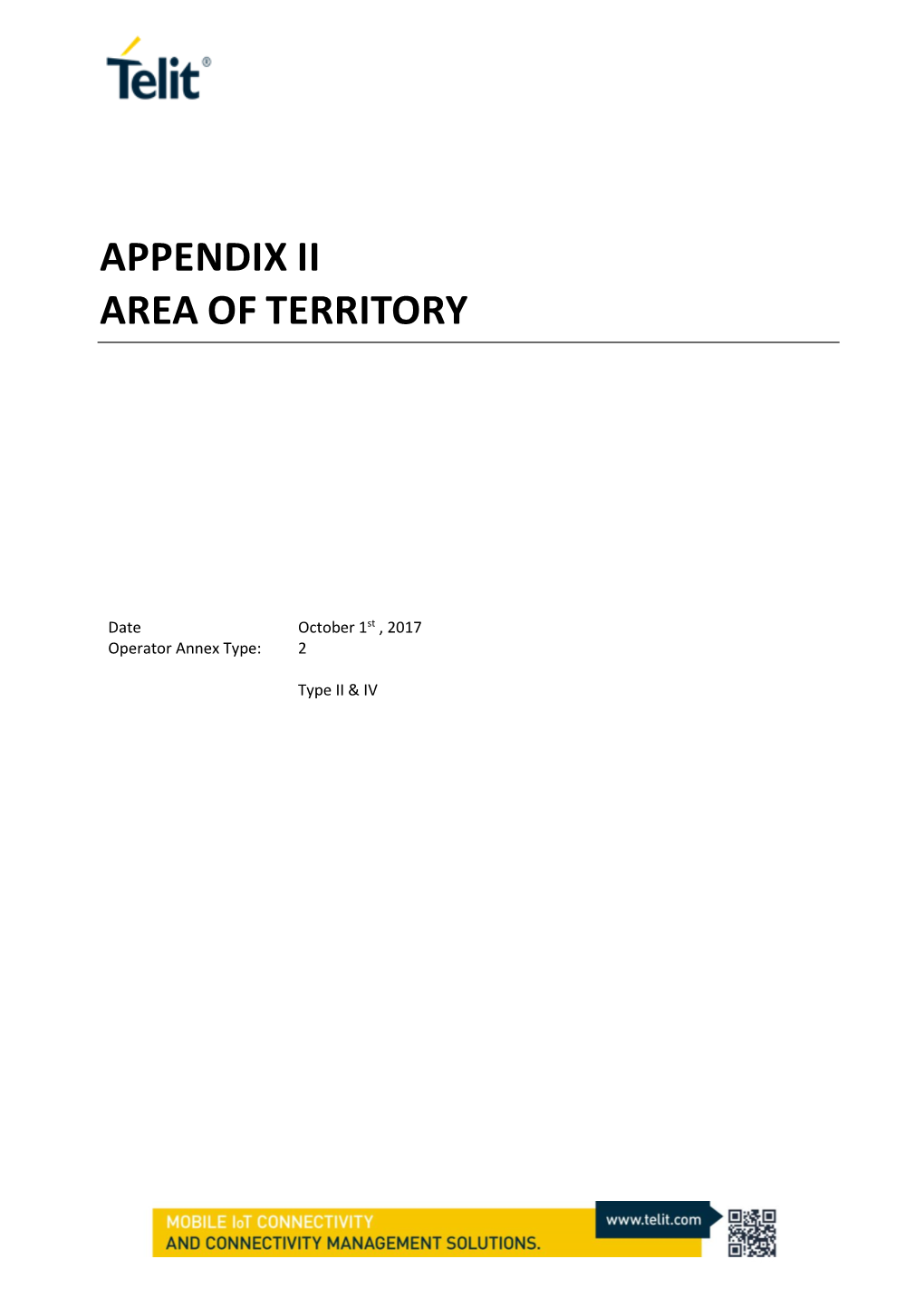 Appendix Ii Area of Territory