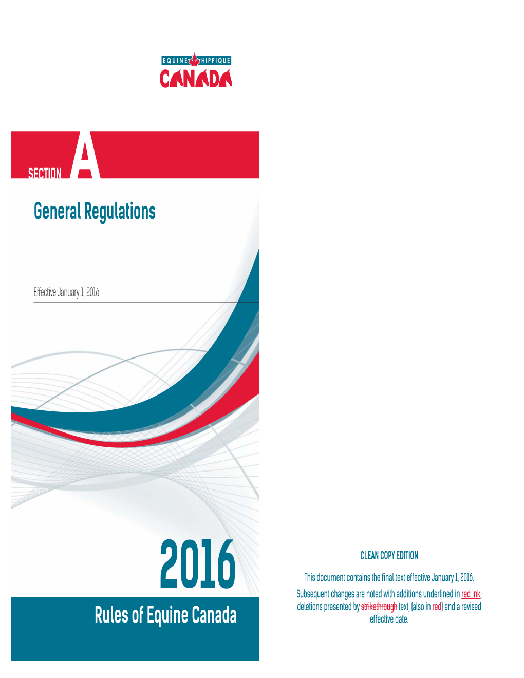 Rules of Equine Canada General Regulations
