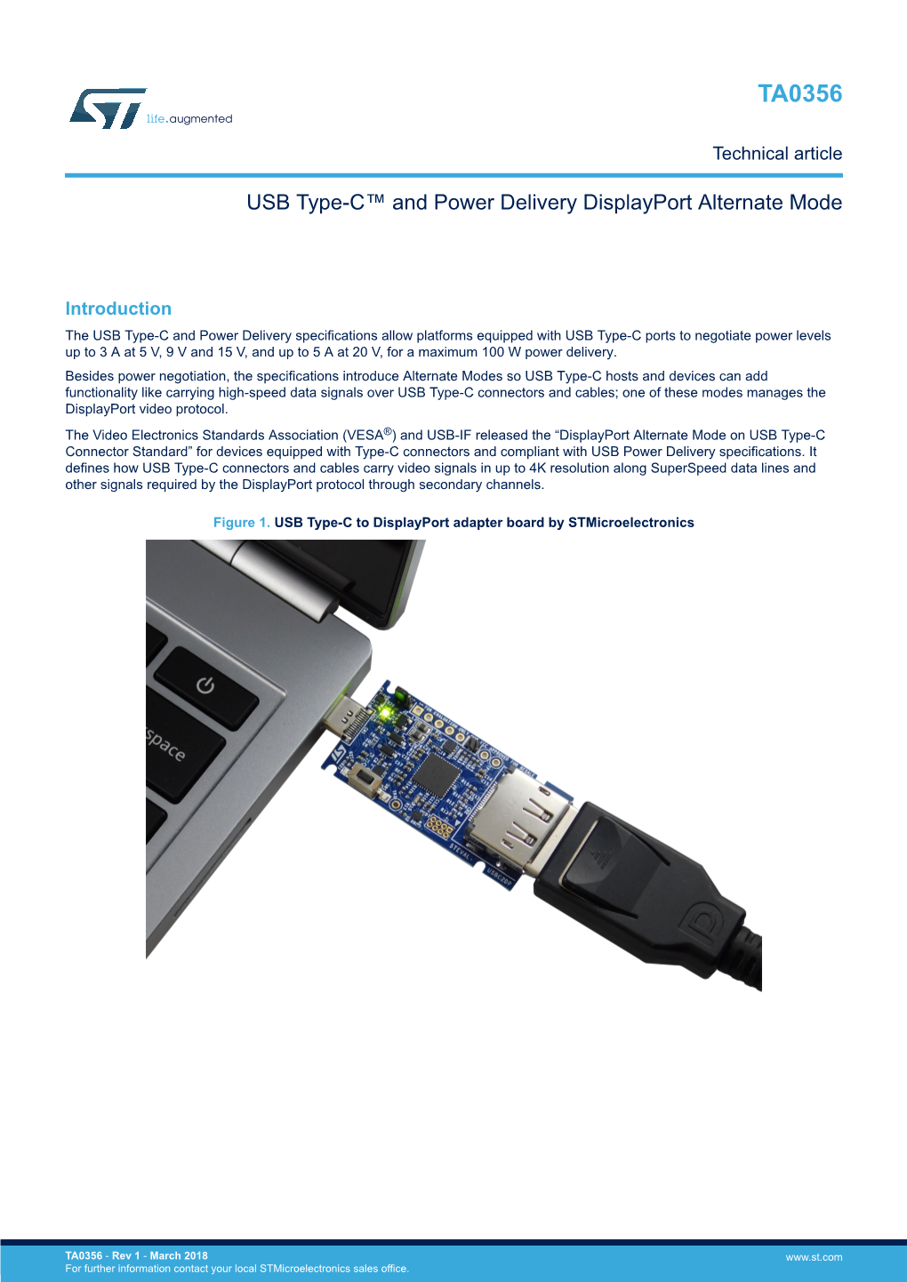TA0356 USB Type-C™ and Power Delivery Displayport Alternate Mode