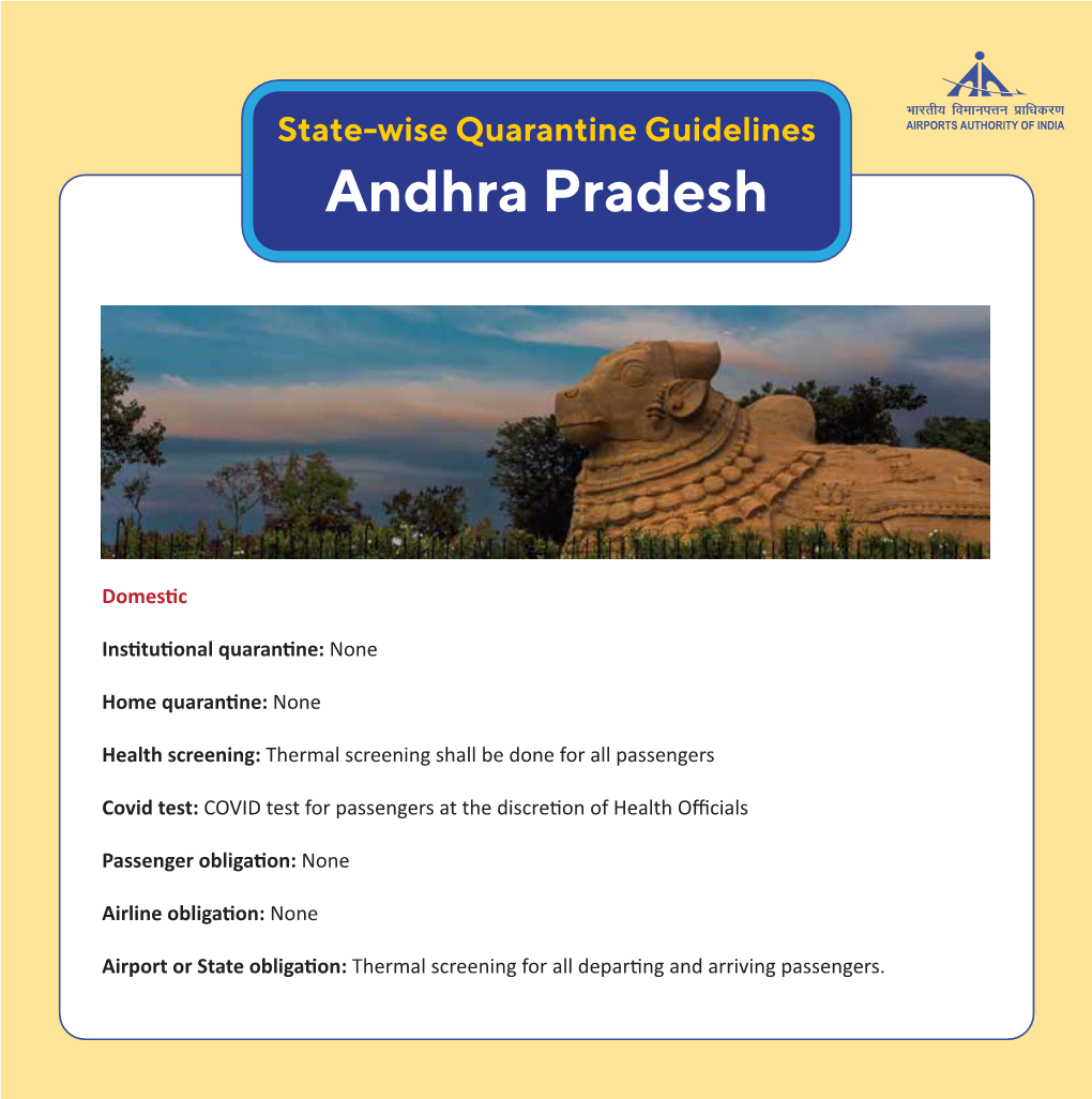 State-Wise Quarantine Guidelines Andhra Pradesh