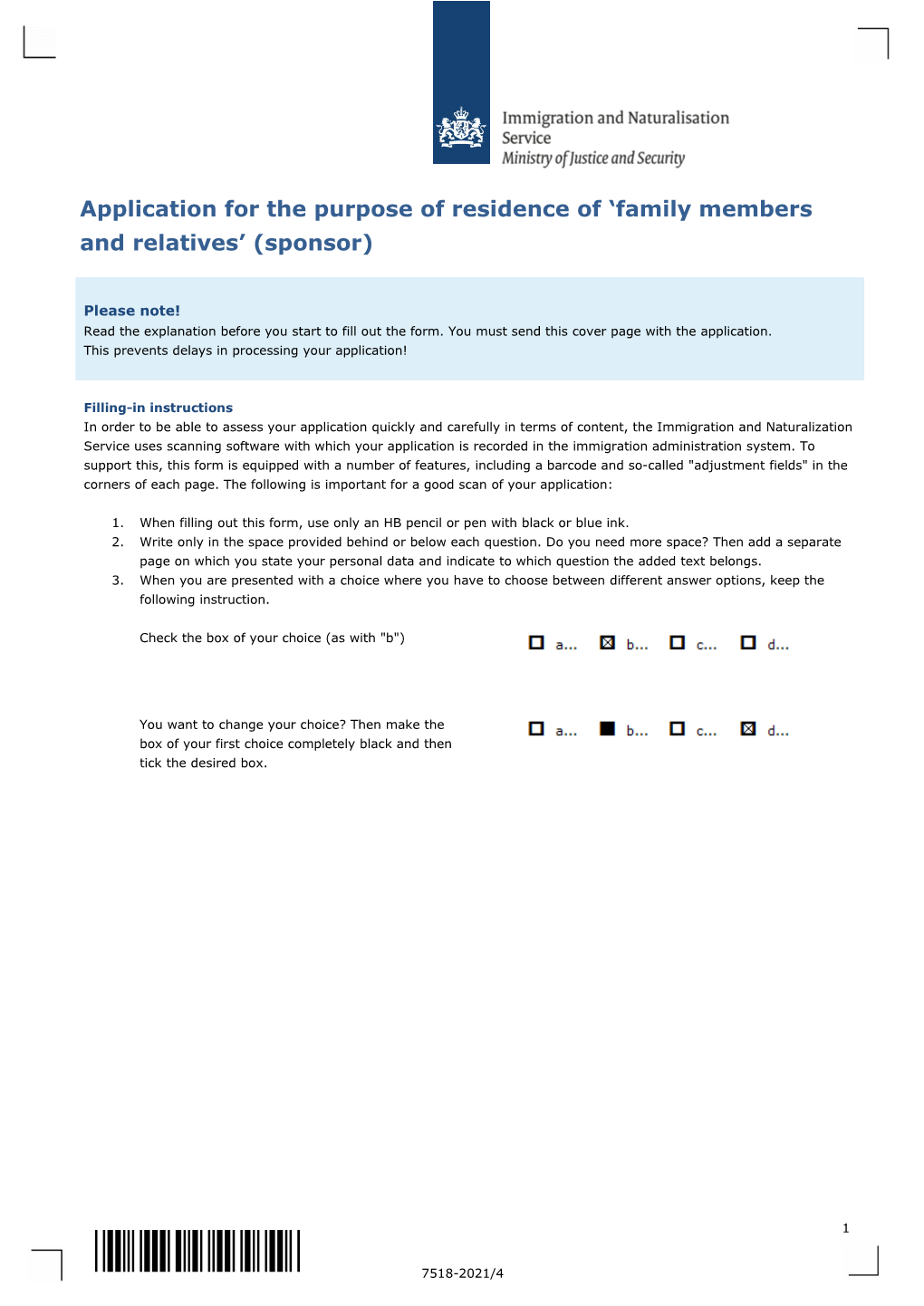 'Family Members and Relatives' (Sponsor) – 7518