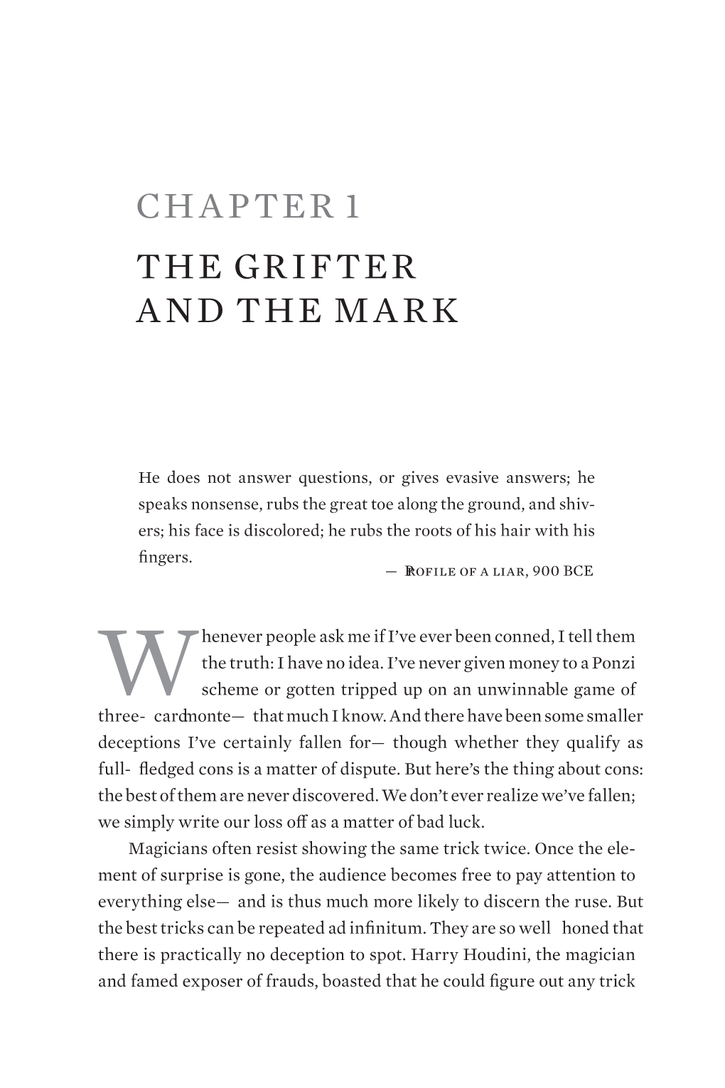 Chapter 1 the Grifter and the Mark