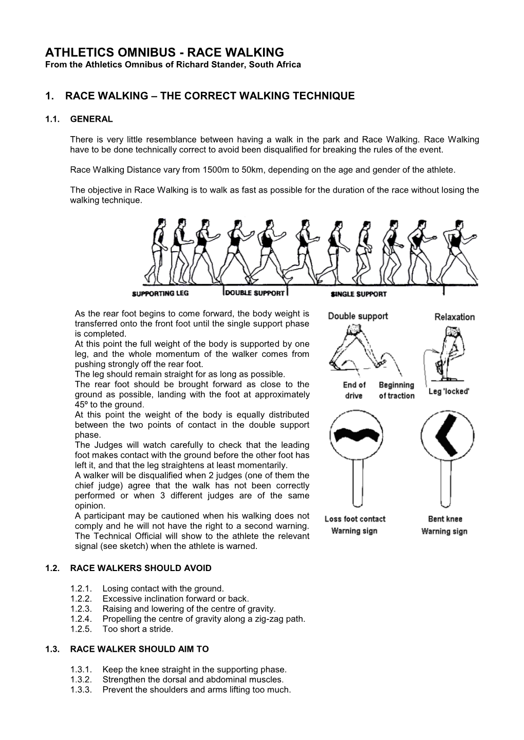 1. Race Walking – the Correct Walking Technique