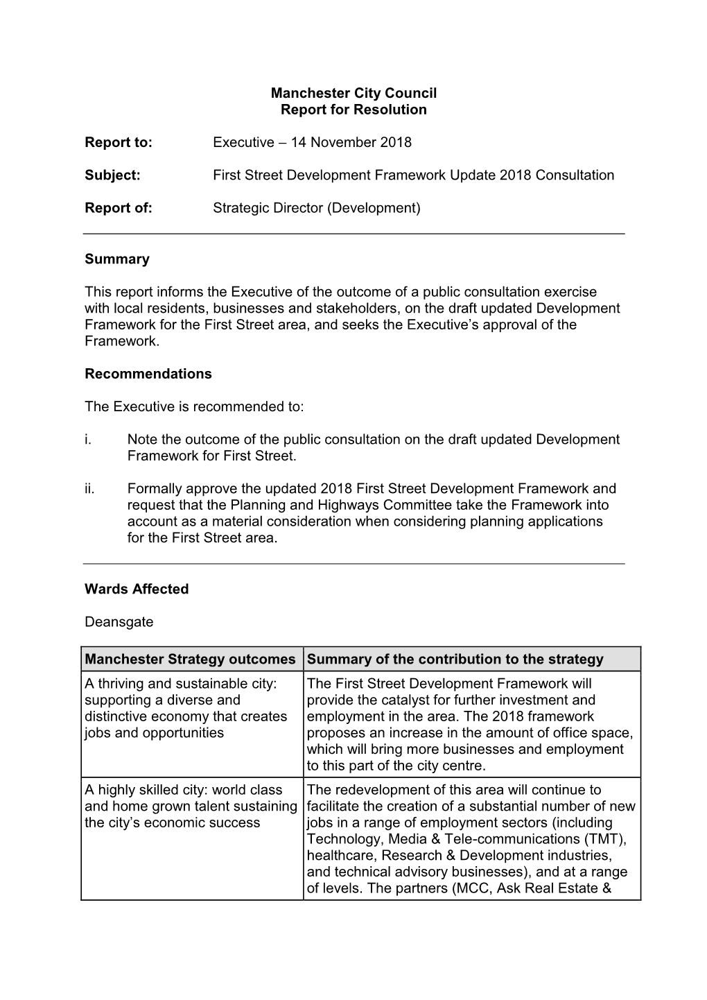 First Street Development Framework.Pdf