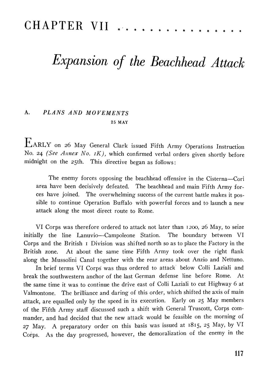 Expansion of the Beachhead Attack