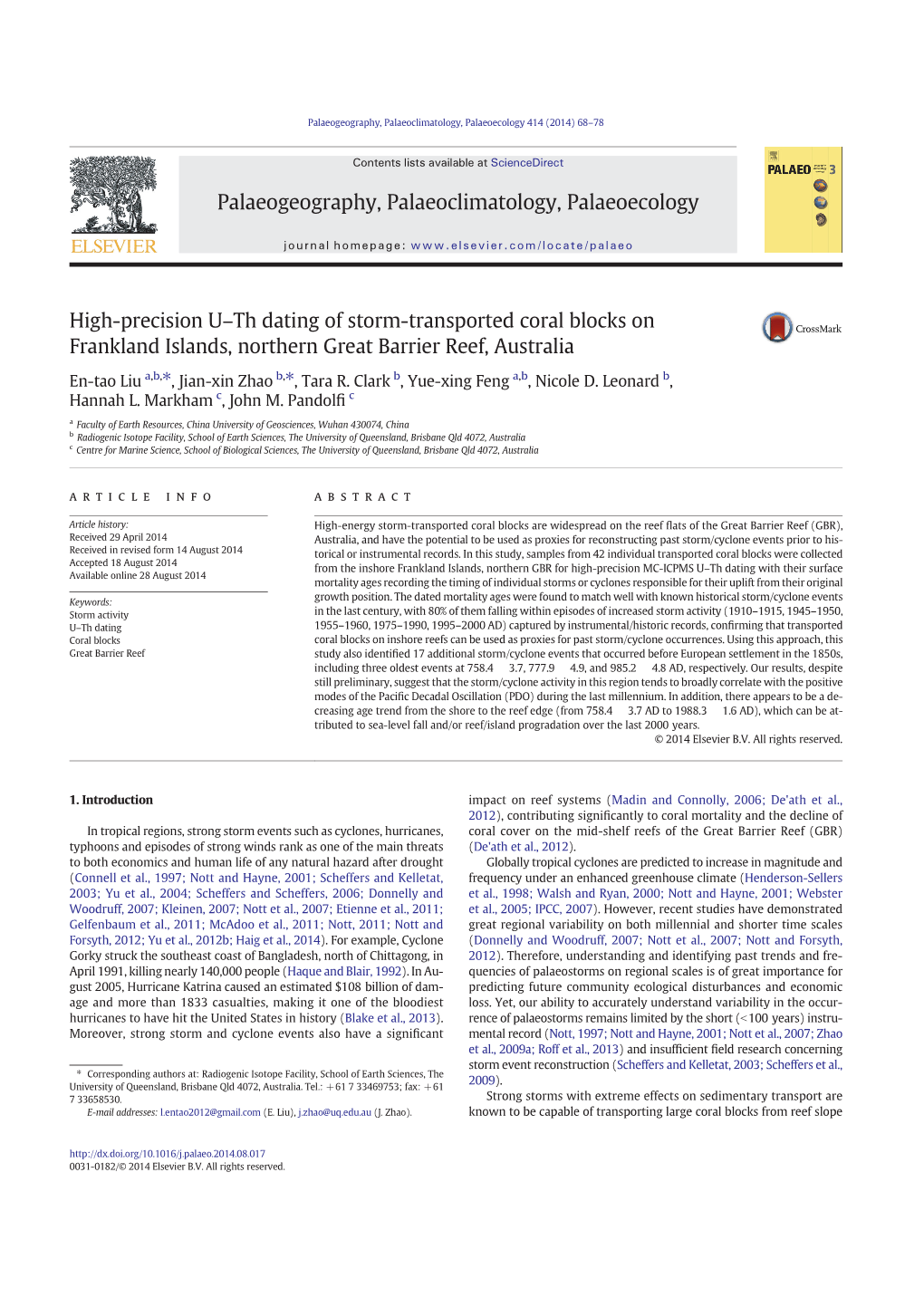 Palaeogeography, Palaeoclimatology, Palaeoecology 414 (2014) 68–78