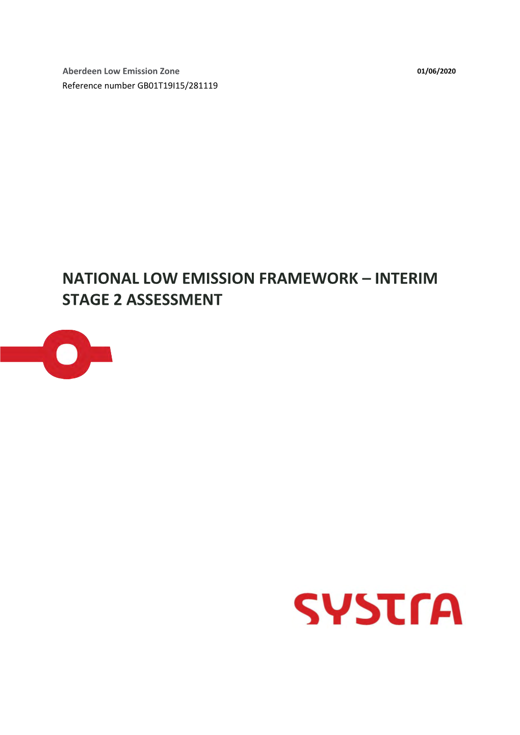 National Low Emission Framework – Interim Stage 2 Assessment