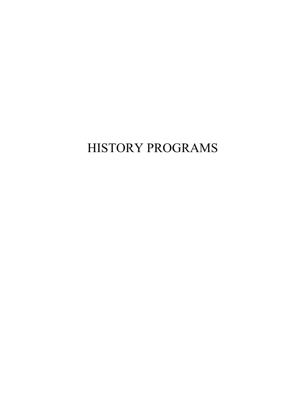 History Programs Videoconference Meeting Agenda & Packet