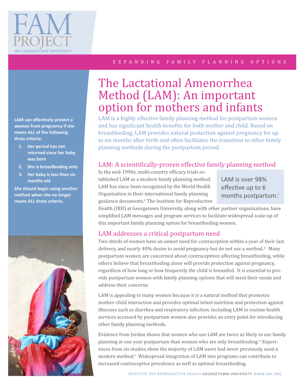 (LAM): an Important Option for Mothers and Infants