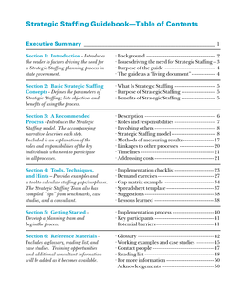 Strategic Staffing GuidebookTable of Contents