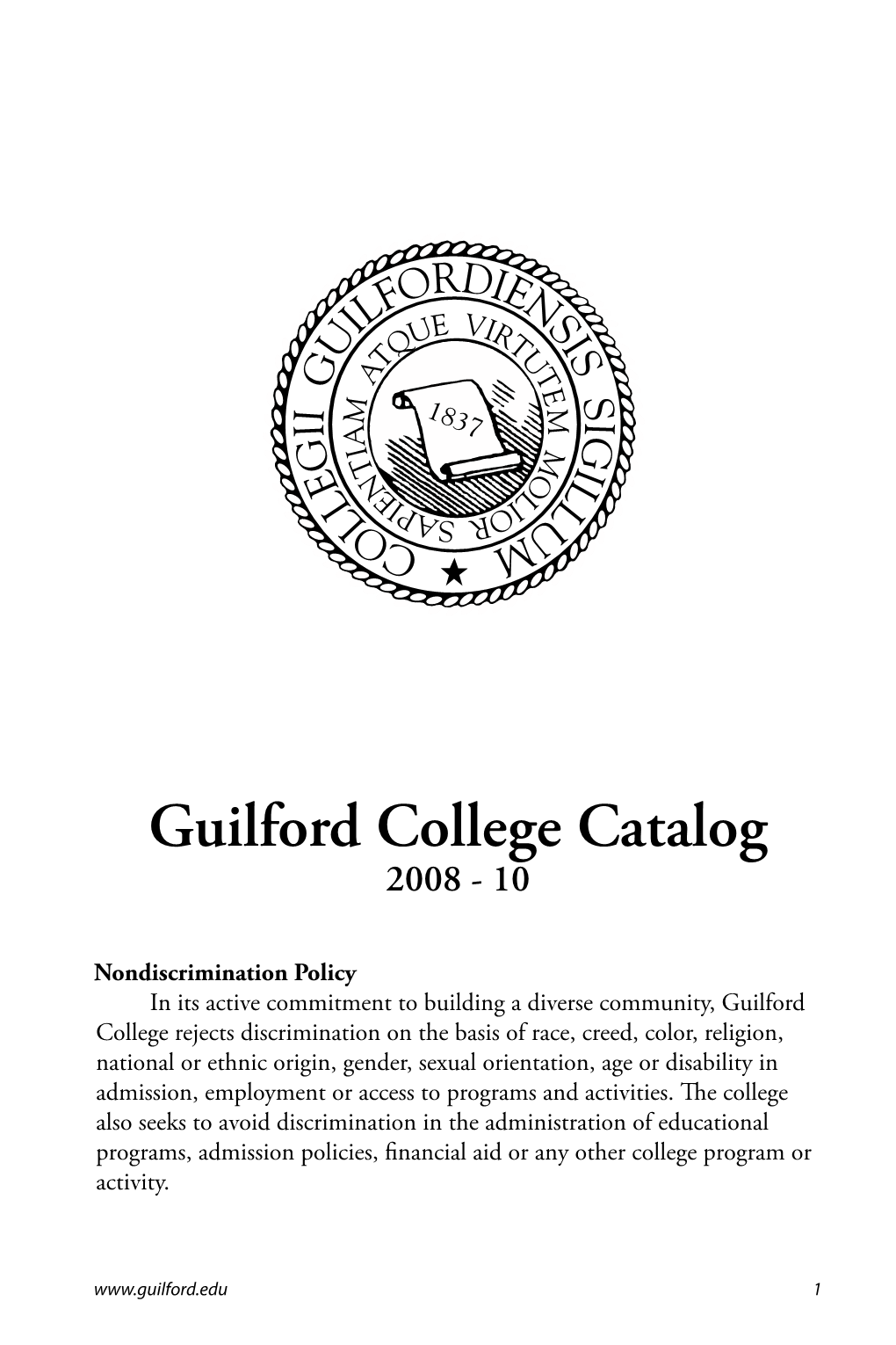 Guilford College Catalog 2008 - 10