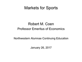 Markets for Sports