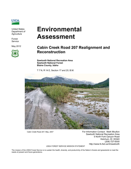 Environmental Assessment Cabin Creek Road 70207 Realignment and Reconstruction Table of Contents