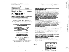 U.S. EPA, Pesticide Product Label, ORGANICA READY-TO-USE K+