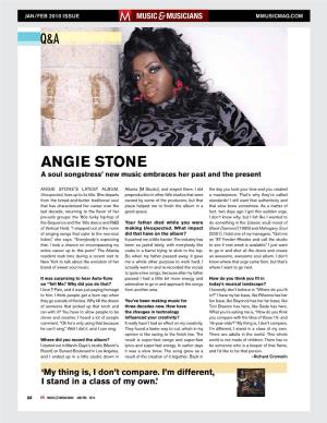 ANGIE STONE a Soul Songstress’ New Music Embraces Her Past and the Present