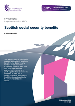 Scottish Social Security Benefits