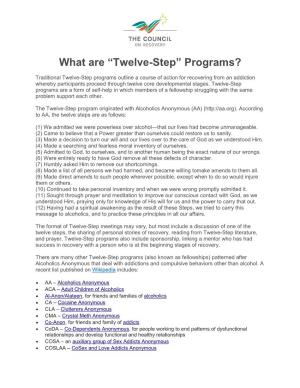 What Are “Twelve-Step” Programs?