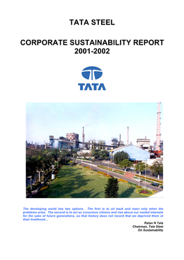 Tata Steel Corporate Sustainability Report 2001-2002