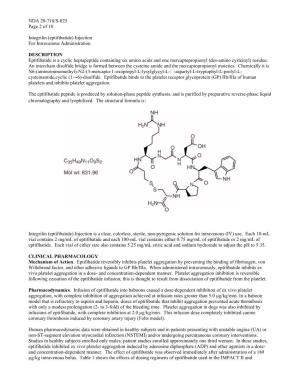 NDA 20-718/S-025 Page 2 of 18 Integrilin (Eptifibatide)