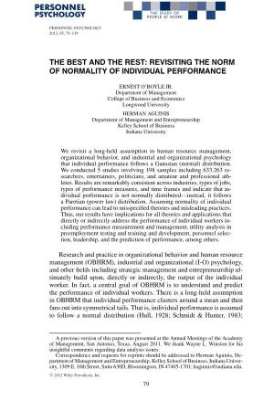 The Best and the Rest: Revisiting the Norm of Normality of Individual Performance