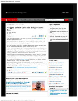 Reggie Smith Catches Singletary's Eye -- NFL Fanhouse