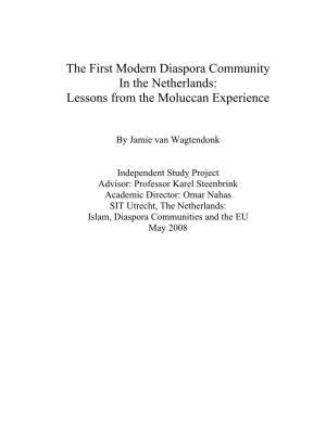 The First Modern Diaspora Community in the Netherlands: Lessons from the Moluccan Experience