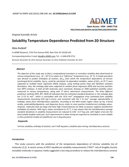 Solubility Temperature Dependence Predicted from 2D Structure
