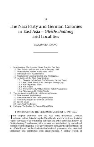 The Nazi Party and German Colonies in East Asia