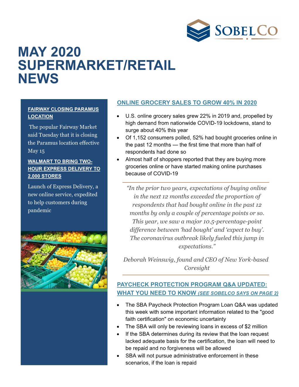 May 2020 Supermarket/Retail News