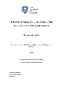 Eurozone Crisis & EU Democratic Deficit