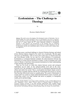 Ecofeminism – the Challenge to Theology
