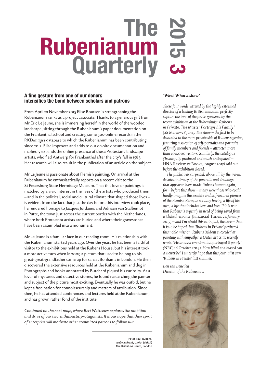 The Rubenianum Quarterly