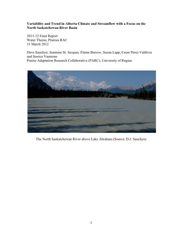 Variability and Trend in Alberta Streamflow with a Focus on The