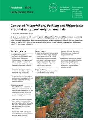 Control of Phytophthora, Pythium and Rhizoctonia in Container-Grown Hardy Ornamentals