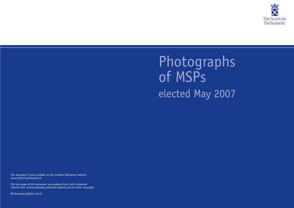 Photographs of Msps Elected May 2007