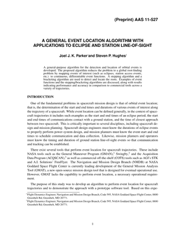 Aas 11-527 a General Event Location Algorithm With