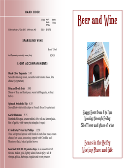 Beer and Wine List with Cider Oct 2011.Pub