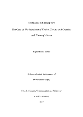 Hospitality in Shakespeare