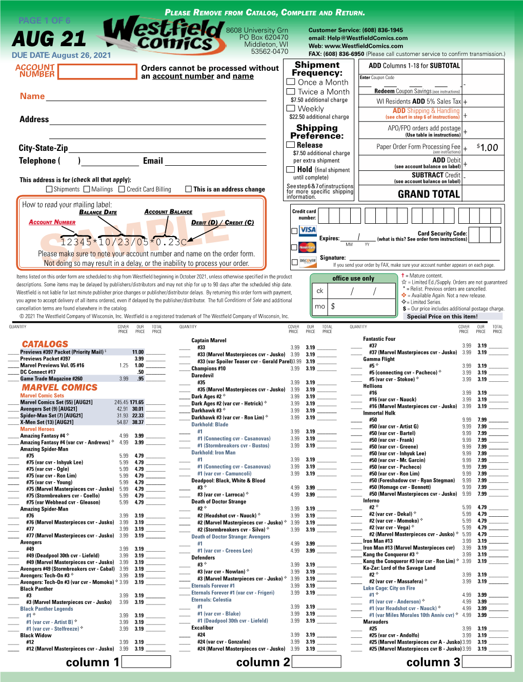 AUG21 Order Form