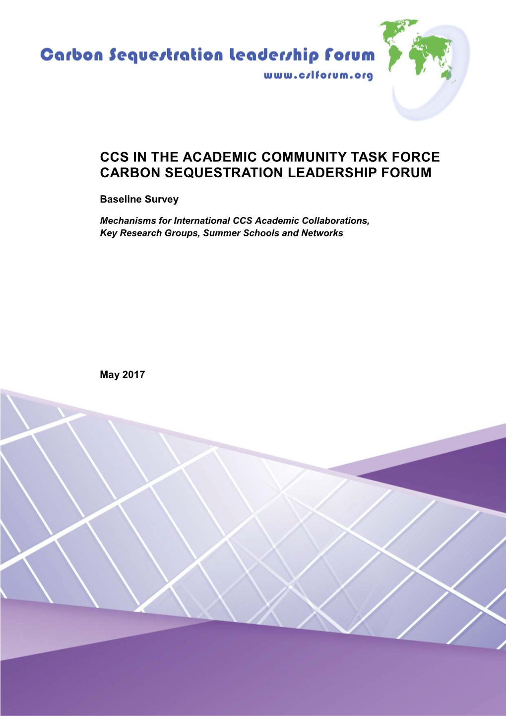 Ccs in the Academic Community Task Force Carbon Sequestration Leadership Forum