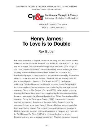 Henry James: to Love Is to Double