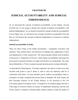Judicial Accountability and Judicial Independence