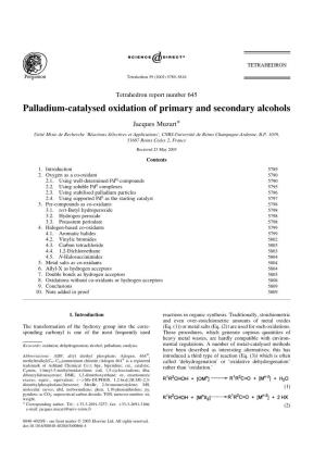Palladium-Catalysed Oxidation of Primary and Secondary Alcohols
