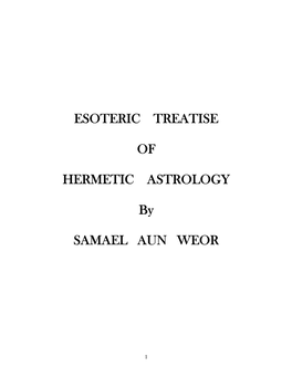ESOTERIC TREATISE of HERMETIC ASTROLOGY by SAMAEL AUN
