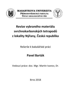 Revize Vybraného Materiálu Svrchnokarbonských Tetrapodů Z Lokality Nýřany, Česká Republika