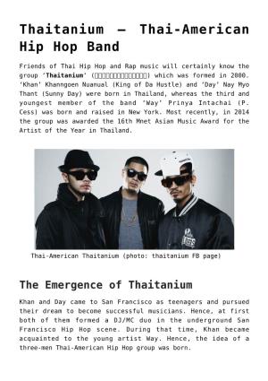 Thai-American Hip Hop Band,Joey Boy &#8211