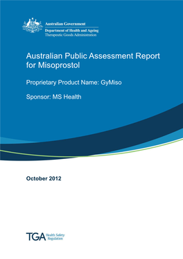 Australian Public Assessment Report for Misoprostol