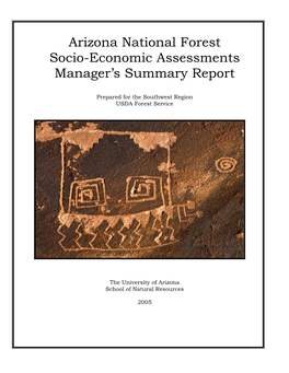 Arizona National Forest Socio-Economic Assessments Manager’S Summary Report