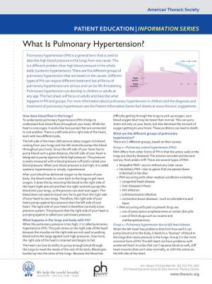 What Is Pulmonary Hypertension?